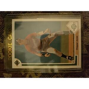 1991 UPPER DECK CHIPPER JONES ROOKIE CARD #55 -- TOP PROSPECT '91 - Braves - HOF